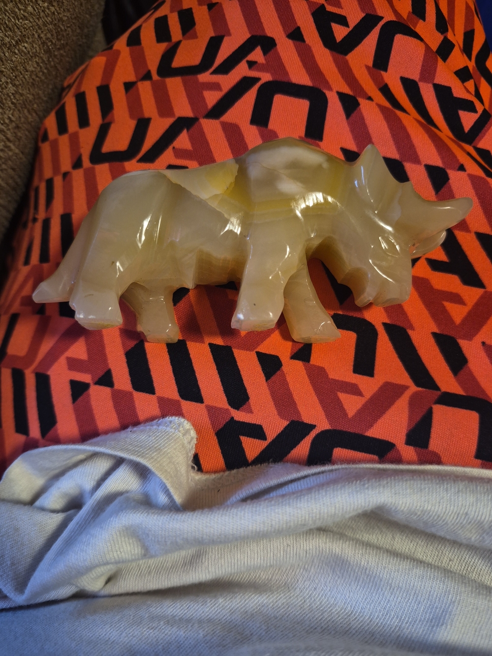 Hand Carved Stone Bull Calcite